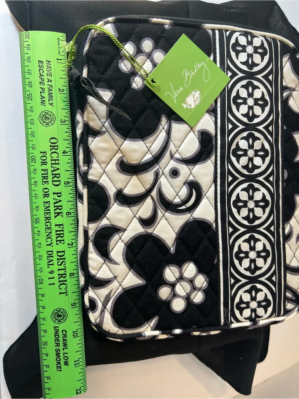 Vera Bradley Black & White Quilted Tablet Sleeve Case RETIRED Night & Day NWT